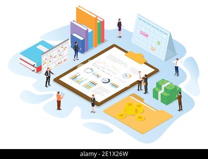financial administration concept with modern isometric or 3d style vector illustration Stock Photo