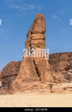 Rock needle, Ennedi plateau, Chad Stock Photo