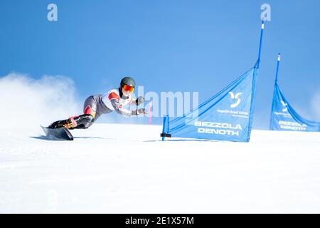 Scuol, Schweiz. 09th Jan, 2021. 09.01.2021, Scuol, Alpin Worldcup, FIS Snowboard Alpin Worldcup Scuol, LANGENHORST Carolin (GER) Credit: SPP Sport Press Photo. /Alamy Live News Stock Photo