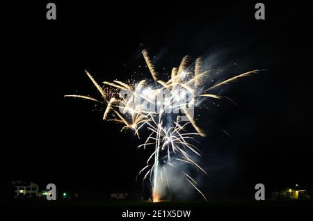 fireworks explosions in the night Stock Photo