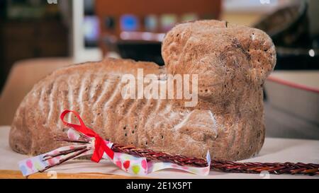 Traditional Czech Easter ram (baked Easter cake) Stock Photo