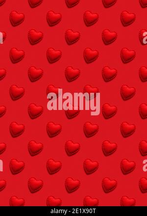 Abstract pattern of hearts in red for Valentines day Stock Photo