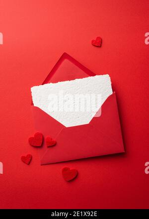 Valentine's day, love letter template background. Translucent shiny red  hearts and an blank paper sheet. Digital render Stock Photo - Alamy