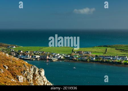 View down towards Crookhaven village on the Wild Atlantic Way in West Cork in Ireland. Stock Photo