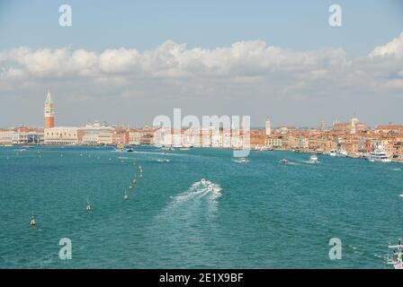 Panoramic view of Venice with Bacino of Sant Mark Stock Photo