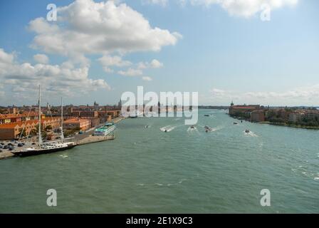 Panoramic view of Venice with Bacino of St Mark Stock Photo