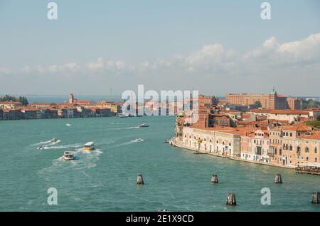 Panoramic view of Venice with Bacino of St Mark Stock Photo