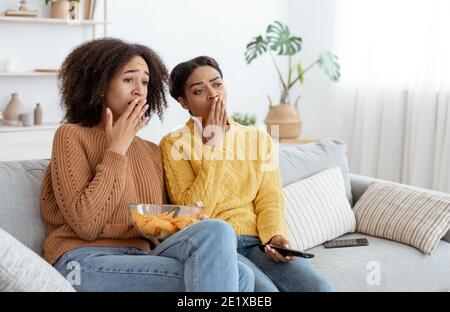 Boring movie at home during covid-19 quarantine Stock Photo