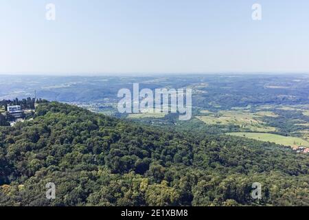 Amazing panoramic view from Avala Tower near city of Belgrade, Serbia Stock Photo