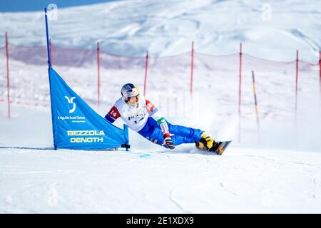 Scuol, Schweiz. 09th Jan, 2021. 09.01.2021, Scuol, Alpin Worldcup, FIS Snowboard Alpin Worldcup Scuol, FISCHNALLER Roland (ITA) Credit: SPP Sport Press Photo. /Alamy Live News Stock Photo