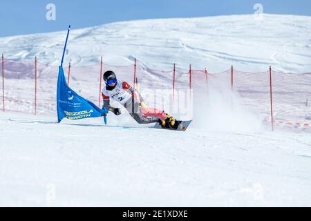 Scuol, Schweiz. 09th Jan, 2021. 09.01.2021, Scuol, Alpin Worldcup, FIS Snowboard Alpin Worldcup Scuol, BAUMEISTER Stefan (GER) Credit: SPP Sport Press Photo. /Alamy Live News Stock Photo