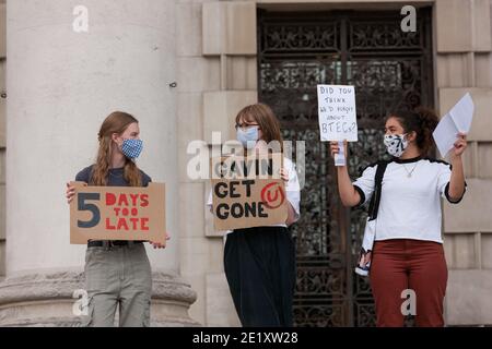 Leeds, UK - August 18 2020: Students in Leeds protest the governments handling of exam results Stock Photo