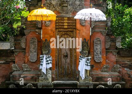 Temple doors in bali Island Stock Photo