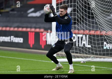 OLDHAM, ENGLAND. JAN 9TH Oldham Athletic's Ian Lawlor (Goalkeeper) before the FA Cup match between Bournemouth and Oldham Athletic at the Vitality Stadium, Bournemouth on Saturday 9th January 2021. (Credit: Eddie Garvey | MI News) Credit: MI News & Sport /Alamy Live News Stock Photo