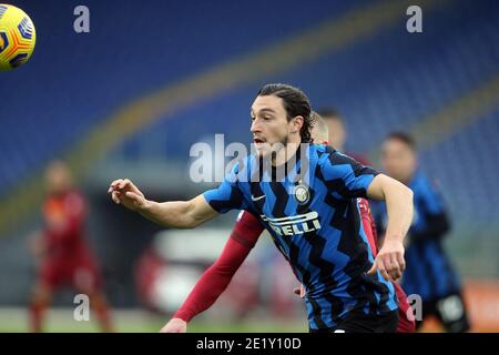 Rome, Italy. 10th Jan, 2021. ROME, Italy - 10.01.2021: DARMIAN in action during the Italian Serie A league 2020-2021 soccer match between AS ROMA vs FC INTER, at Olympic stadium in Rome. Credit: Independent Photo Agency/Alamy Live News Stock Photo