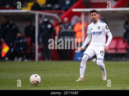 Crawley, UK. 10th Jan, 2021. Pablo Hernández of Leeds United during the FA Cup 3rd round match between Crawley Town and Leeds United, the match was behind closed doors without supporters due to the current COVID-19 pandemic government lockdown at The People's Pension Stadium, Crawley, England on 10 January 2021. Photo by Liam McAvoy/PRiME Media Images. Credit: PRiME Media Images/Alamy Live News Stock Photo