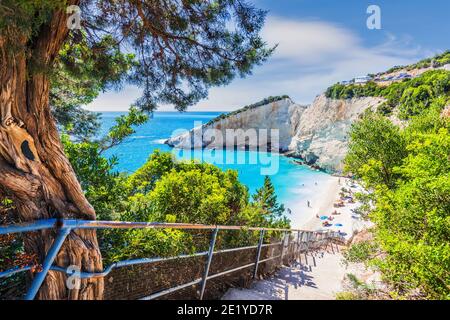 Lefkada, Greece. Porto Katsiki beach, Ionian islands. Stock Photo