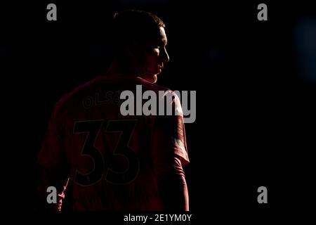 Liverpool, UK. 09th Jan, 2021. Robin Olsen of Everton during the FA Cup Third Round match between Everton and Rotherham United at Goodison Park on January 9th 2021 in Liverpool, England. (Photo by Daniel Chesterton/phcimages.com) Credit: PHC Images/Alamy Live News Stock Photo