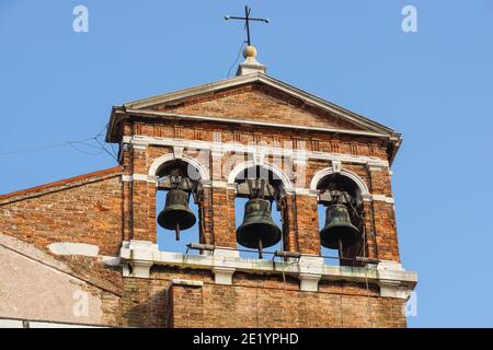 View at bell tower of Church of San Giovanni Elemosinario in Venice, Italy  Stock Photo - Alamy