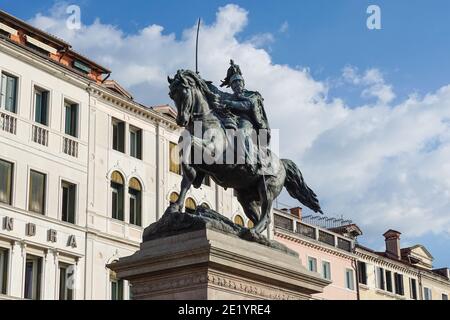 Equestrian statue of Victor Emmanuel II in Venice, Italy Stock Photo