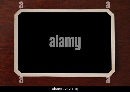 Vintage photo frame with scalloped edge. Stock Photo