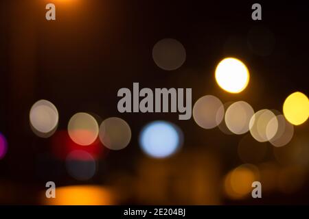 Soft image of bokeh lights in the city Stock Photo