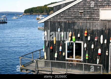 Lobster Shed, Maine, USA Stock Photo