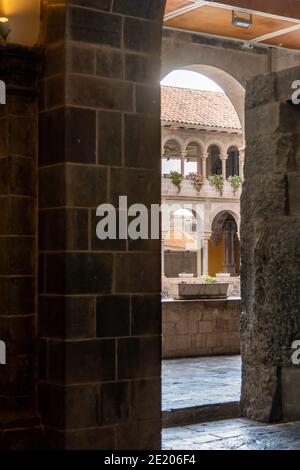 Temple of the Sun (Qorikancha) located in Cusco in the Peruvian Andes Stock Photo