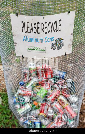 Birmingham Alabama,Ruffner Mountain Nature Center centre,aluminum cans recycle recycling, Stock Photo