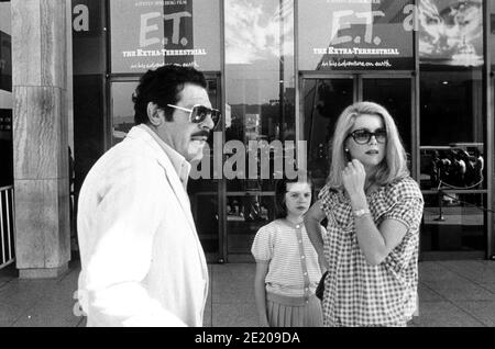 Marcello Mastroianni And Catherine Deneuve And Their Daughter  At The Cinema Theatre In Hollywood, CA.  Credit: Ralph Dominguez/MediaPunch Stock Photo