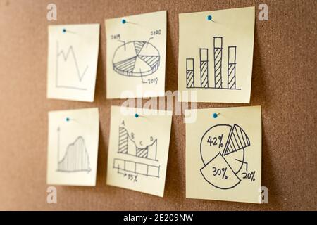 Business graphs and statistics review Stock Photo