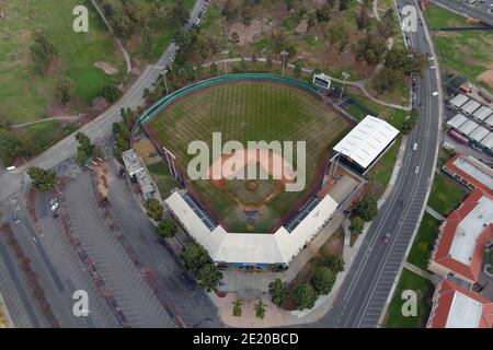 A general view of Blair Field, Saturday, Jan. 9, 2021,  in Long Beach, Calif. The stadium, opened in 1958 and located in Recreation Park, was named af Stock Photo