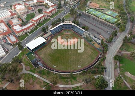 A general view of Blair Field, Saturday, Jan. 9, 2021,  in Long Beach, Calif. The stadium, opened in 1958 and located in Recreation Park, was named af Stock Photo