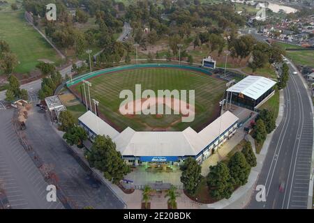 A general view of Blair Field, Saturday, Jan. 9, 2021,  in Long Beach, Calif. The stadium, opened in 1958 and located in Recreation Park, was named af Stock Photo