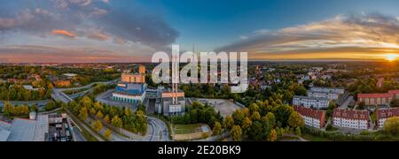 Panorama of Hamburg port city Germany, Europe. Stock Photo