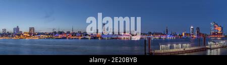 Panorama of Hamburg port city Germany, Europe. Stock Photo
