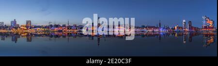 Panorama of Hamburg port city Germany, Europe. Stock Photo