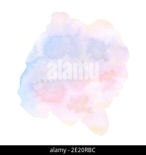 Polychrome watercolor background with sharp edges and borders. Isolated colorful spot. Stock Photo