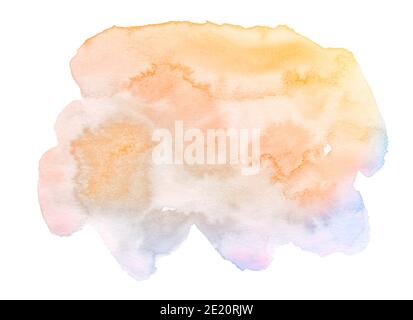 Polychrome watercolor background with sharp edges and borders. Isolated colorful spot. Stock Photo