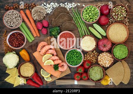 Diabetic health food low on glycemic index and high in protein, omega 3, antioxidants, fibre, vitamins, minerals & anthocyanins. Below 55 on index. Stock Photo