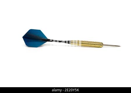 Blue dart arrow isolated on white background. Stock Photo