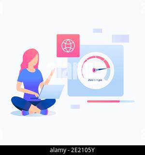 Flat fast internet concept. Illustration for websites, landing pages, mobile applications, posters and banners. Stock Photo