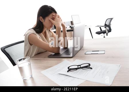 Work tired business lady Stock Photo