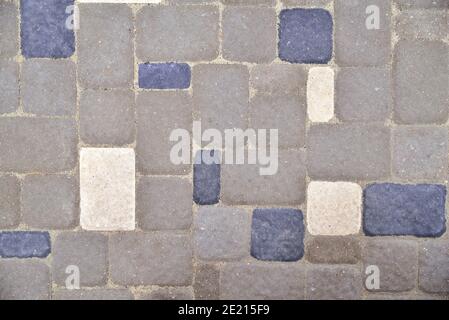 gray stone background, background tiles from rectangular stones, texture close-up Stock Photo