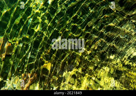 Abstract reflections in green water Stock Photo