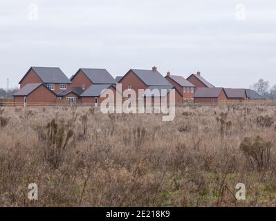 New houses in the village of Salford Priors, Warwickshire, UK Stock Photo