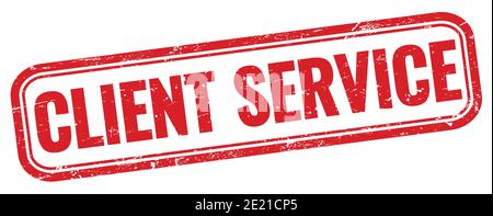 CLIENT SERVICE text on red grungy rectangle stamp. Stock Photo