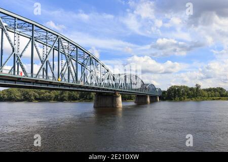 Pilsudski Bridge over Vistula river, Torun, Poland Stock Photo