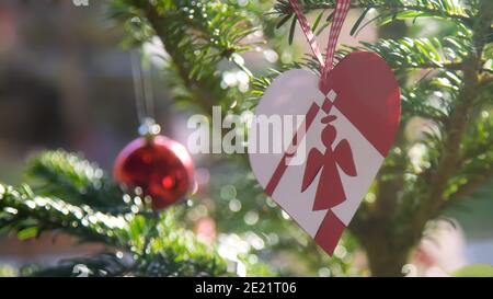 typical danish christmas decoration made of paper, shallow depth of field Stock Photo