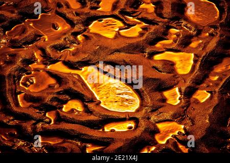 abstract sand patterns at sunset Stock Photo